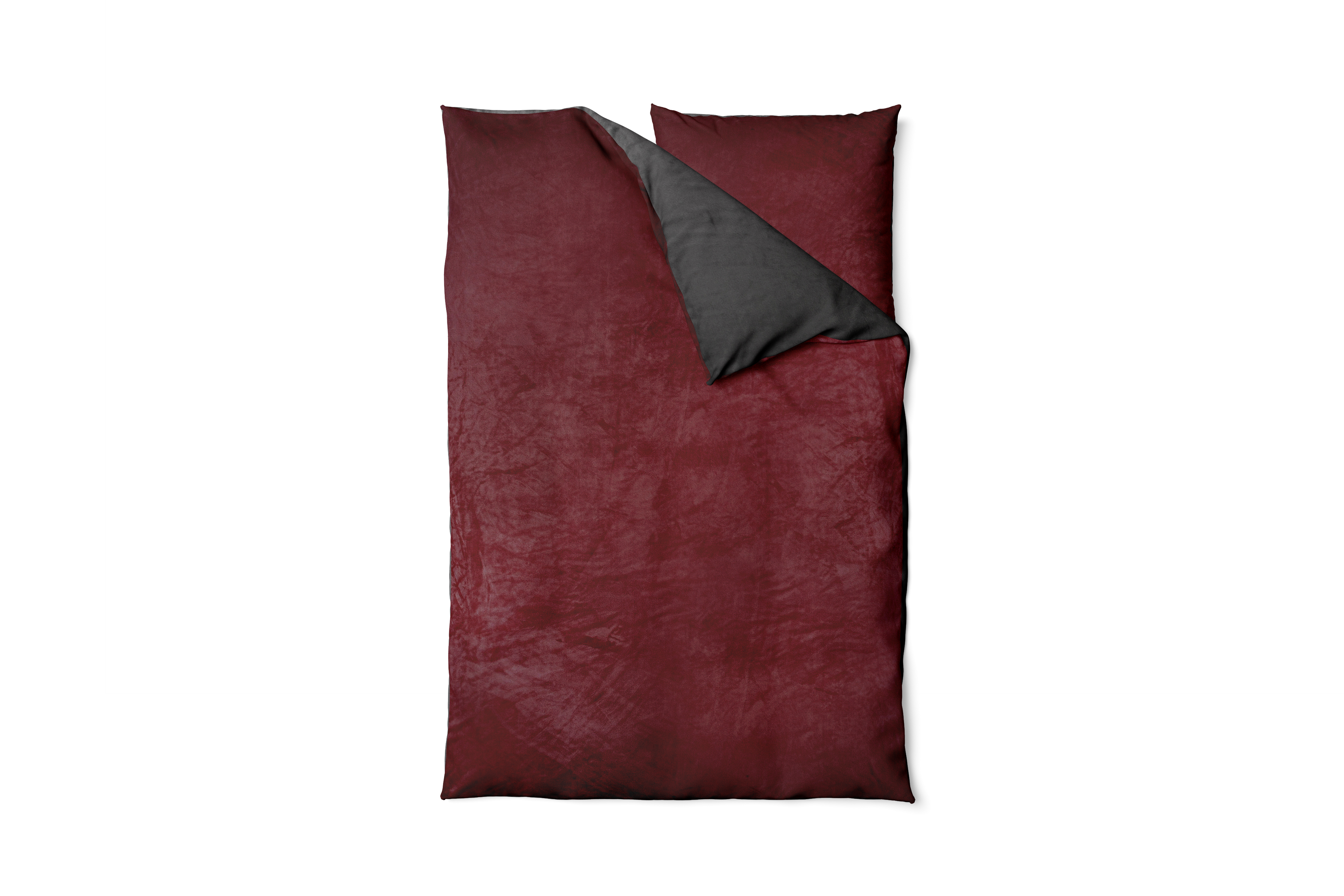 Cashmere touch Bettwäsche 155x220 + 80x80 cm anthrazit/bordeaux