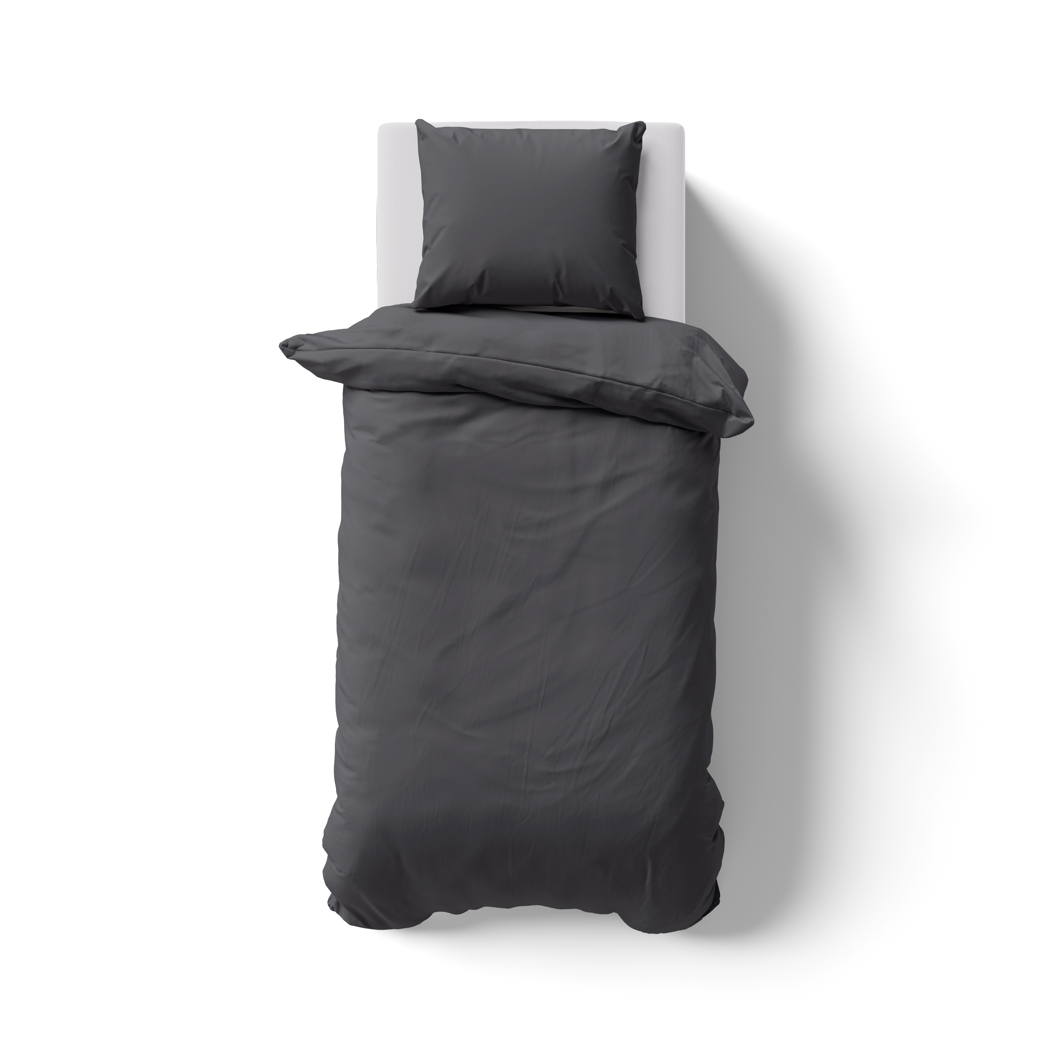 Renforcé UNI Bettwäsche 155x220 + 80x80 cm anthrazit
