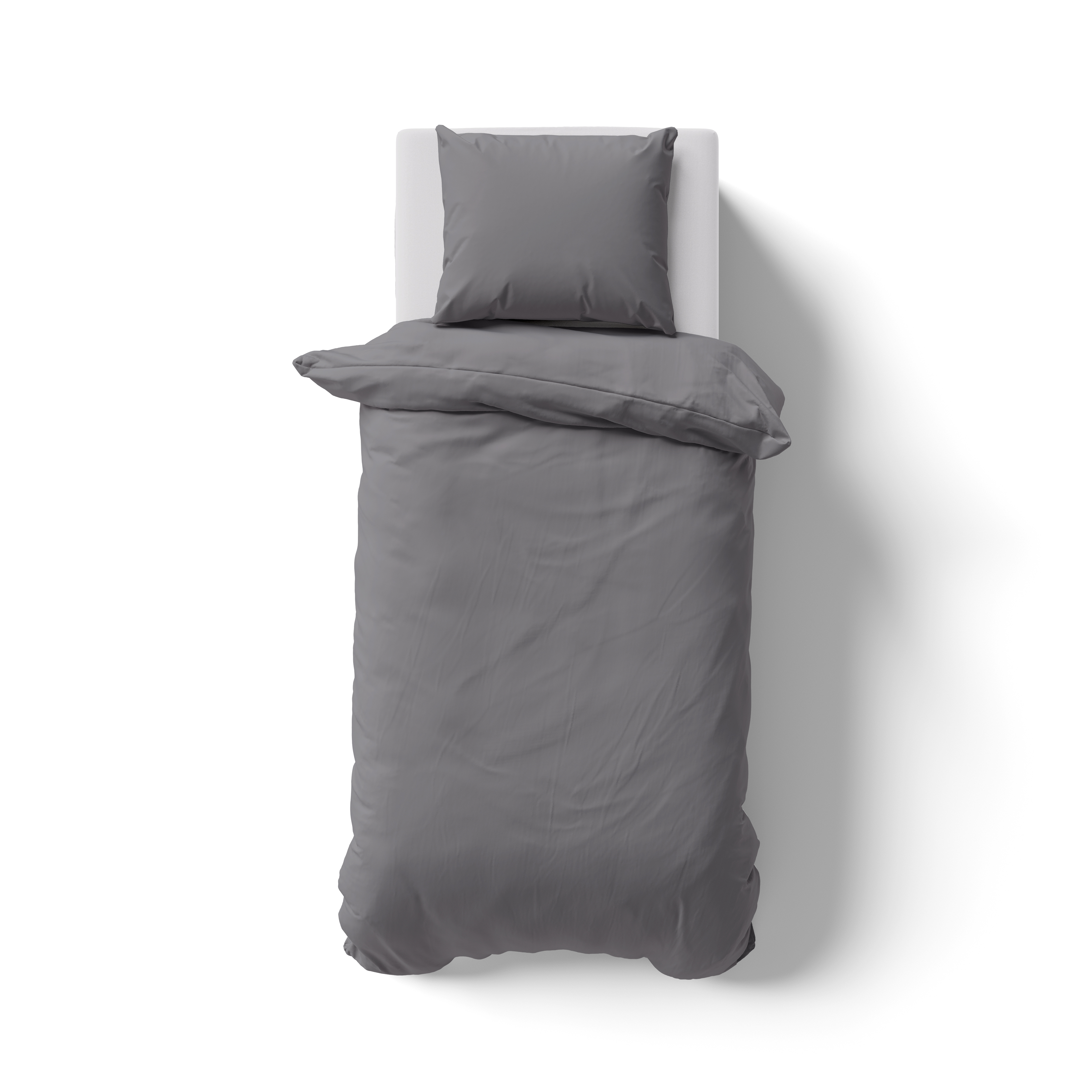 Renforcé UNI Bettwäsche 155x220 + 80x80 cm grau