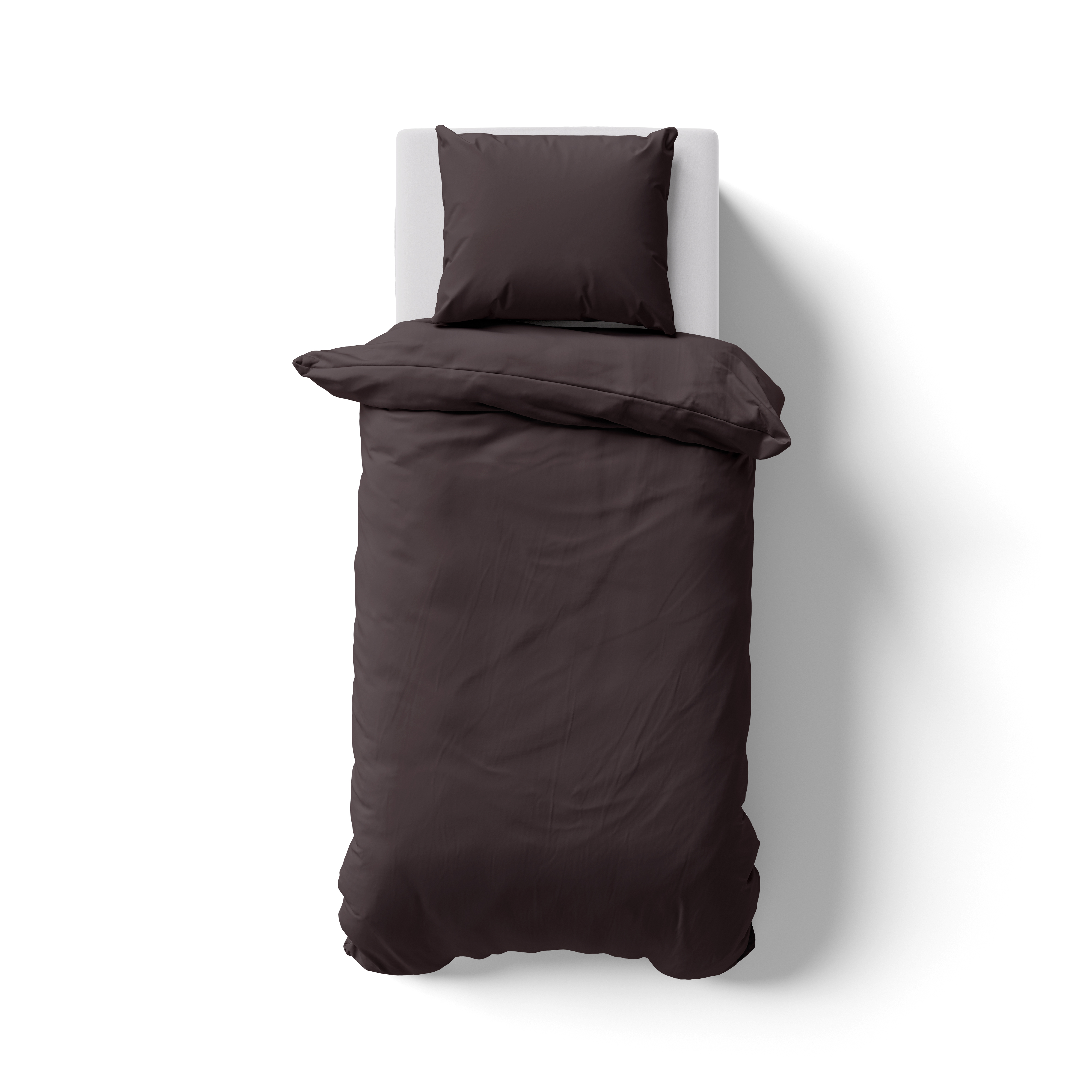 Renforcé UNI Bettwäsche 155x220 + 80x80 cm braun