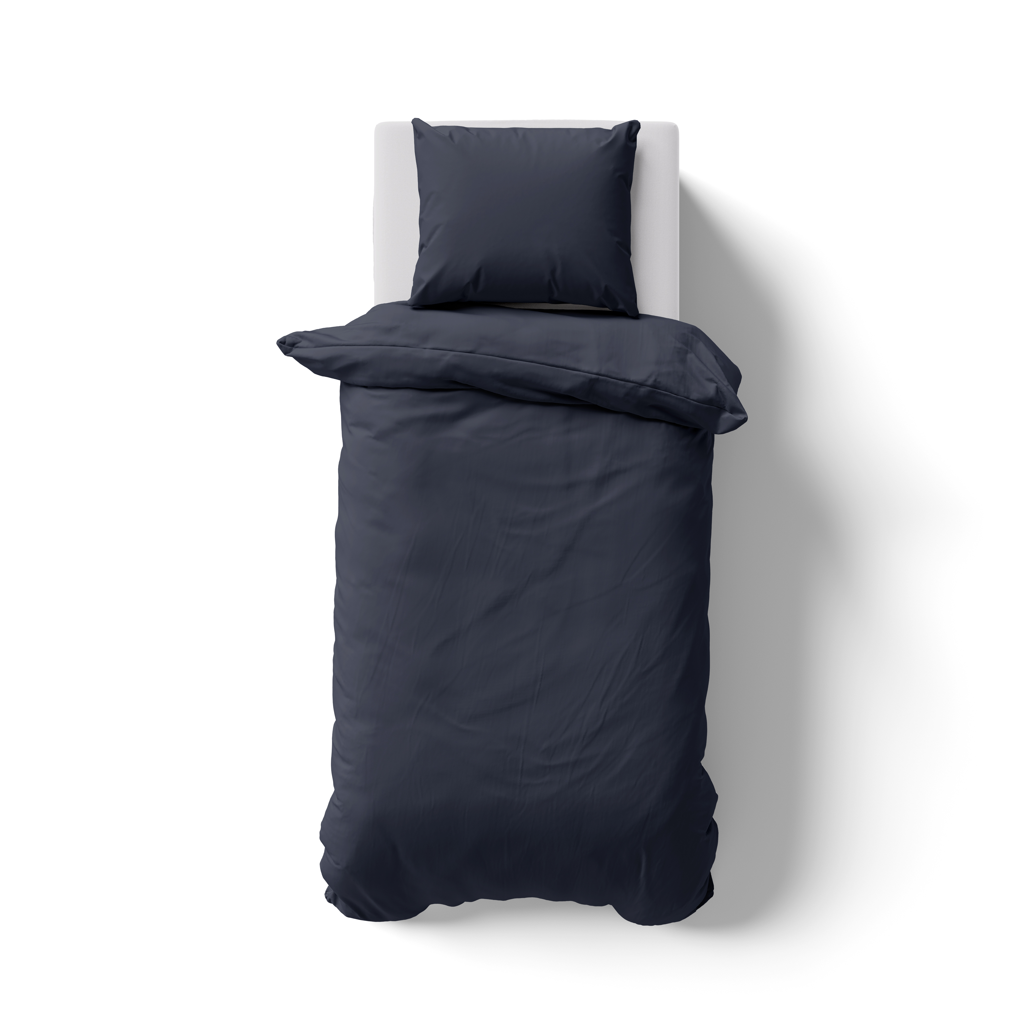 Renforcé UNI Bettwäsche 155x220 + 80x80 cm navyblau