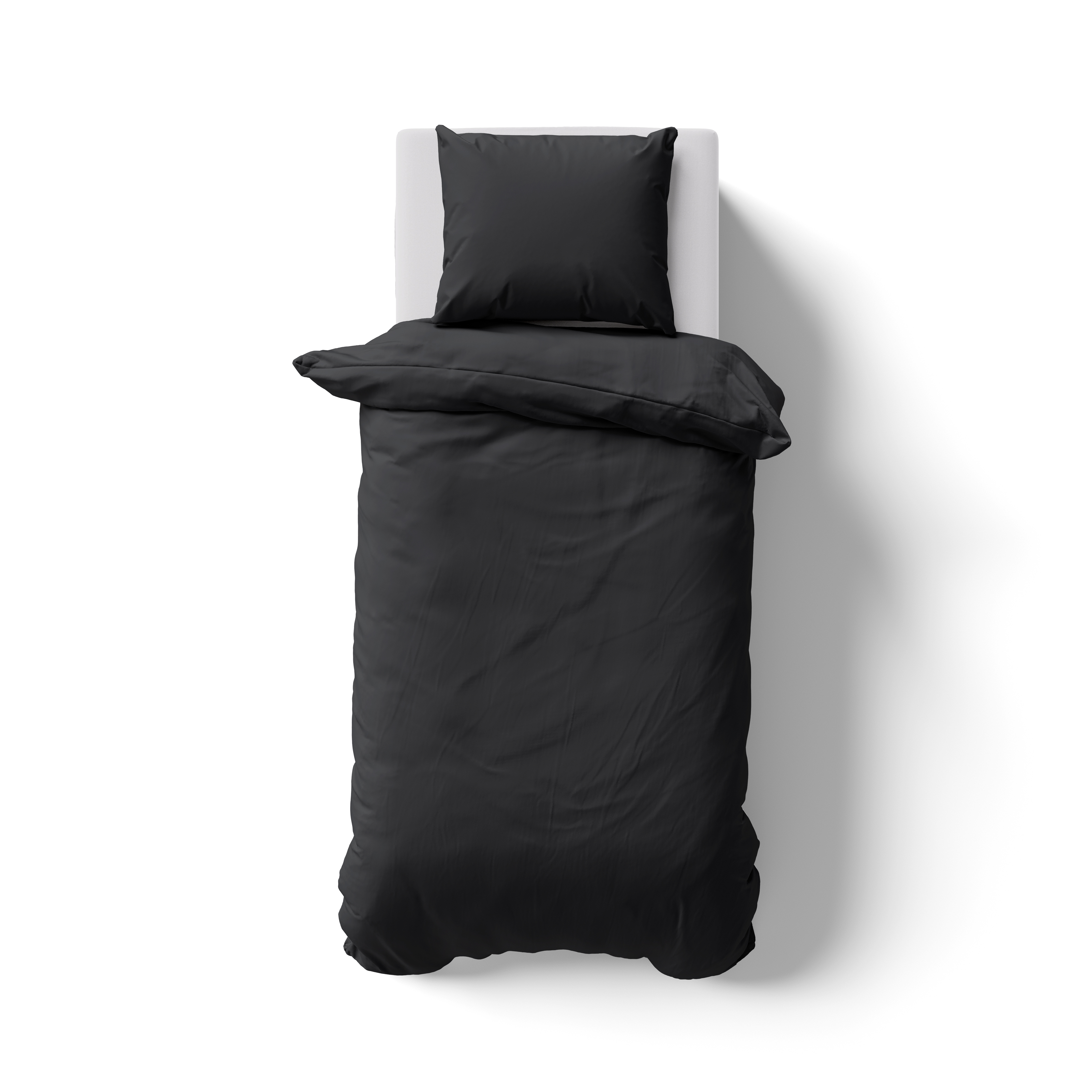 Renforcé UNI Bettwäsche 155x220 + 80x80 cm schwarz