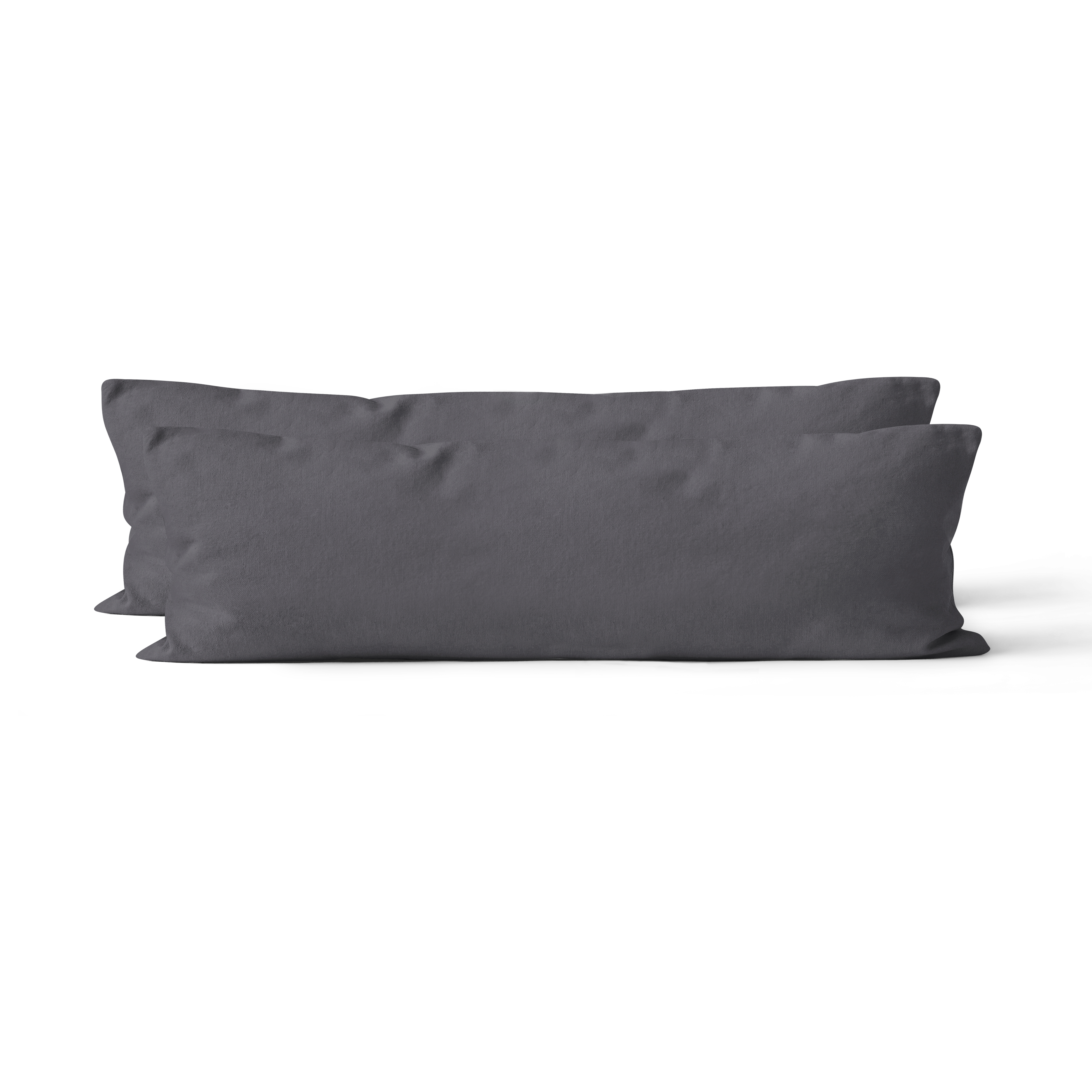 2er Set Renforcé UNI Kissenhüllen 40x145 cm anthrazit