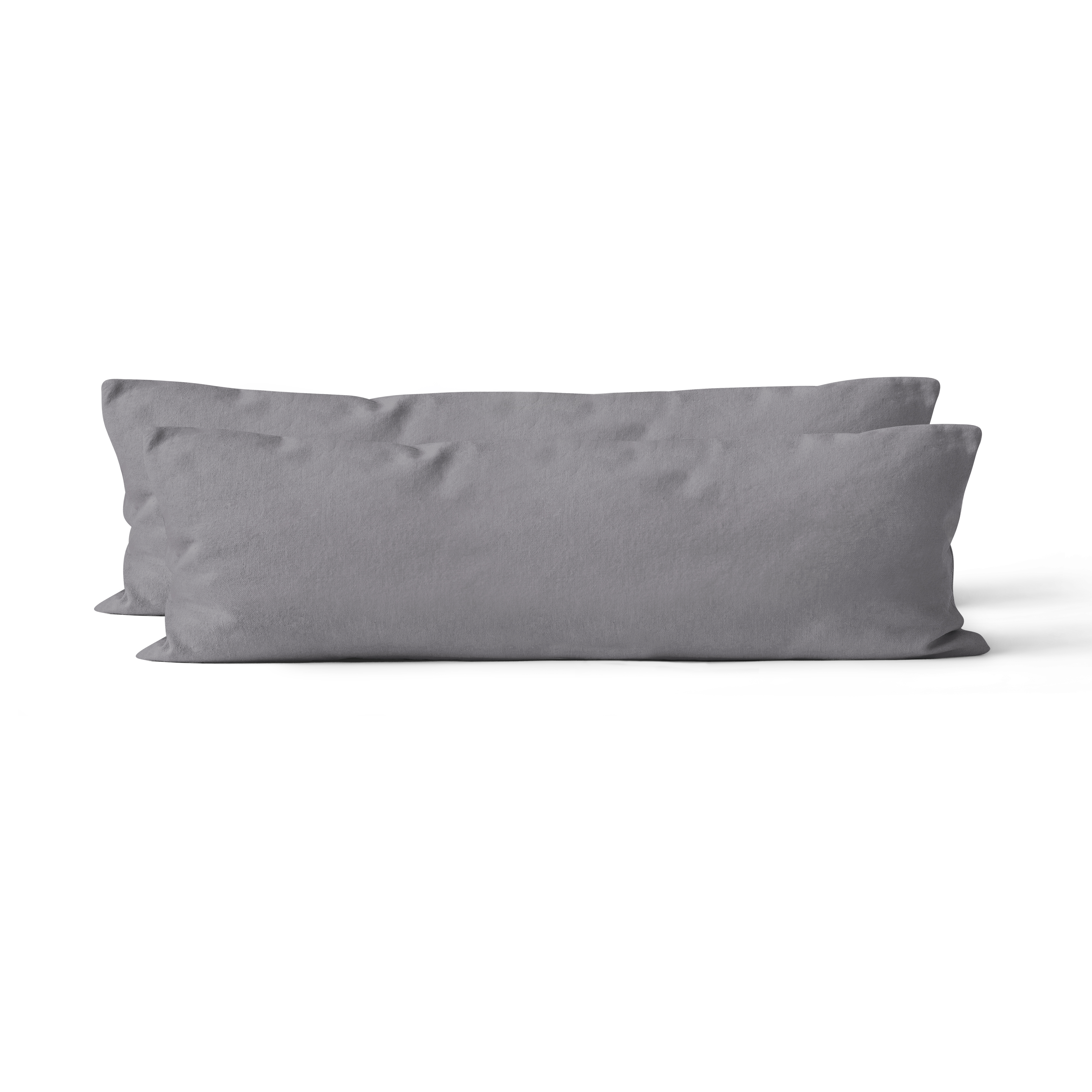2er Set Renforcé UNI Kissenhüllen 40x145 cm grau