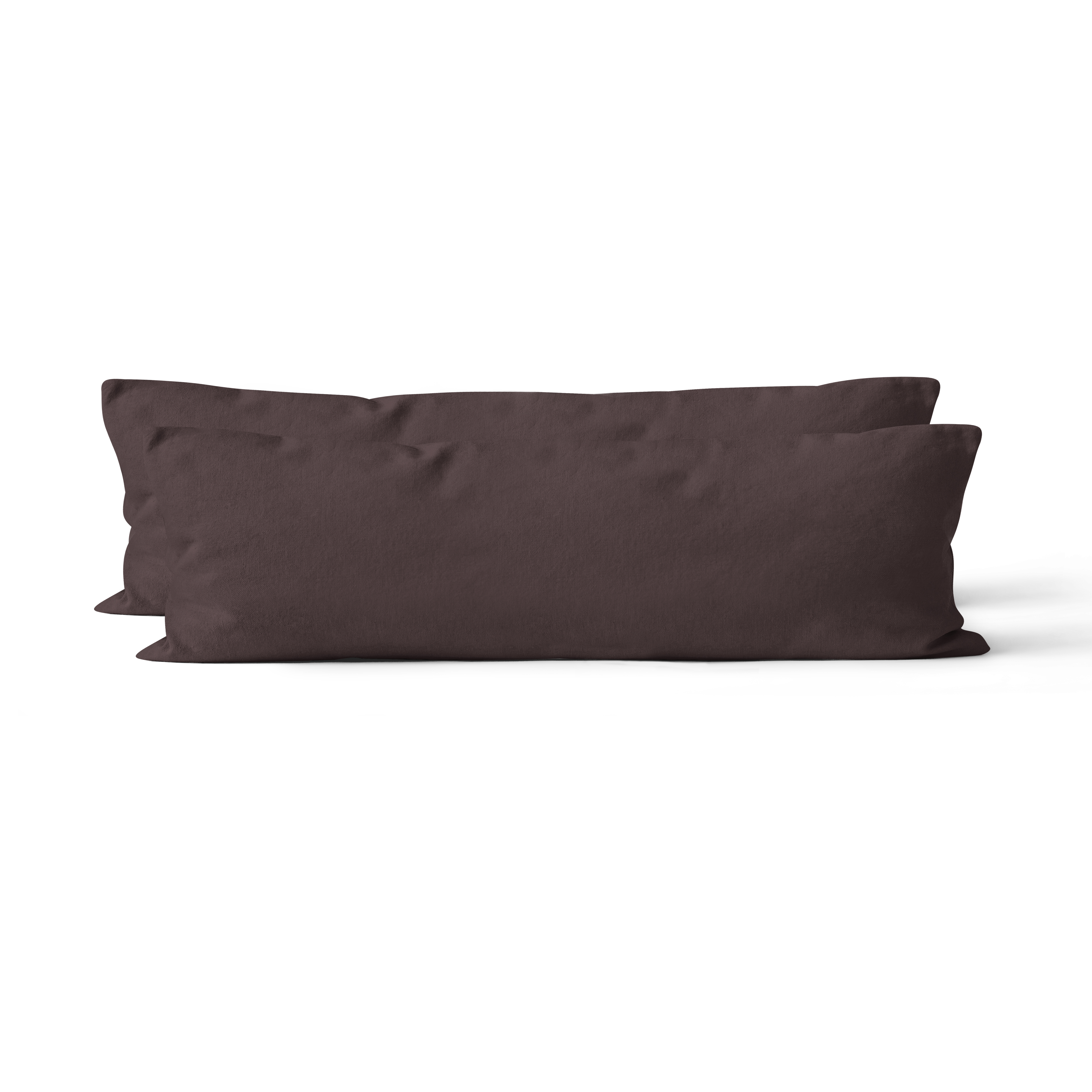 2er Set Renforcé UNI Kissenhüllen 40x145 cm braun