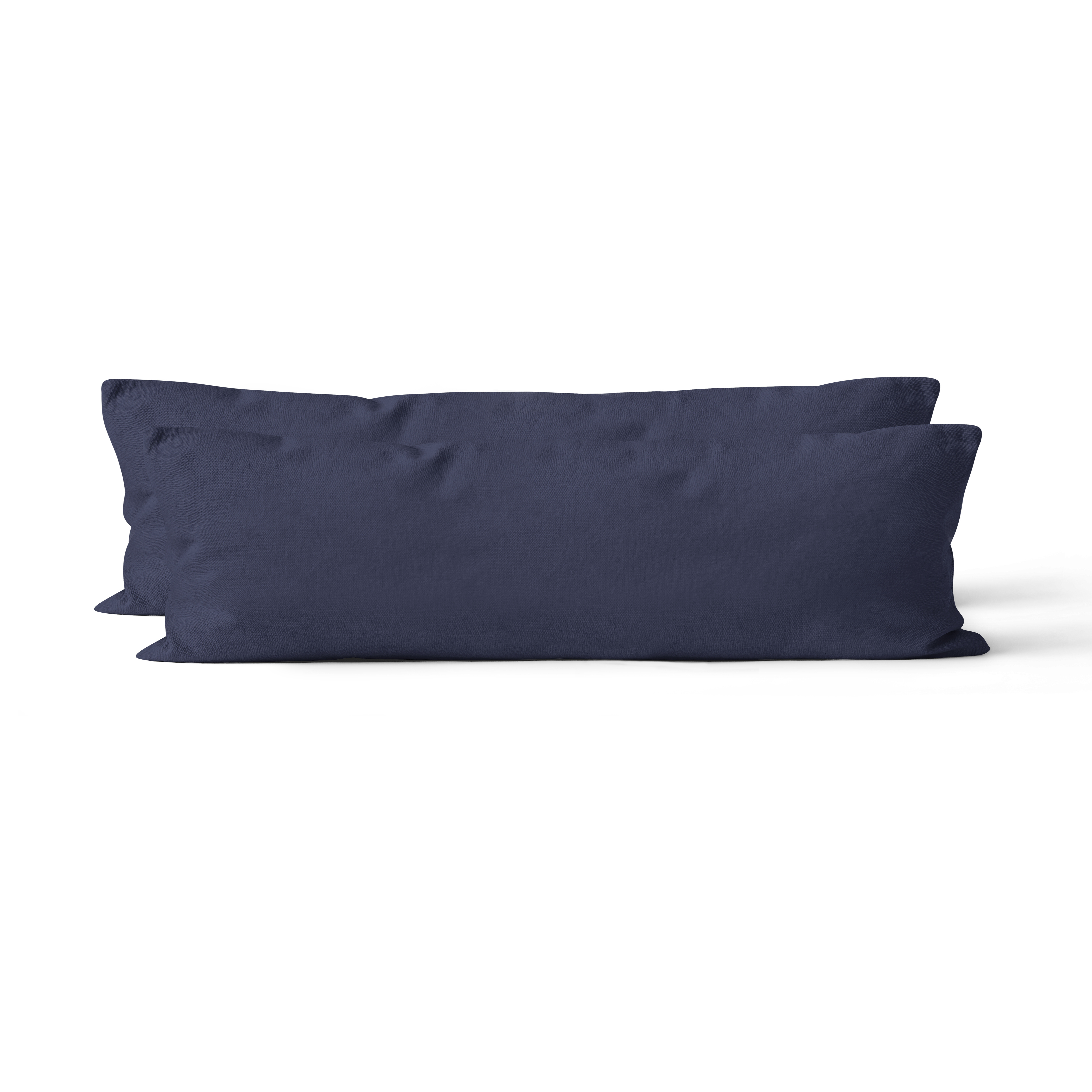 2er Set Renforcé UNI Kissenhüllen 40x145 cm navyblau