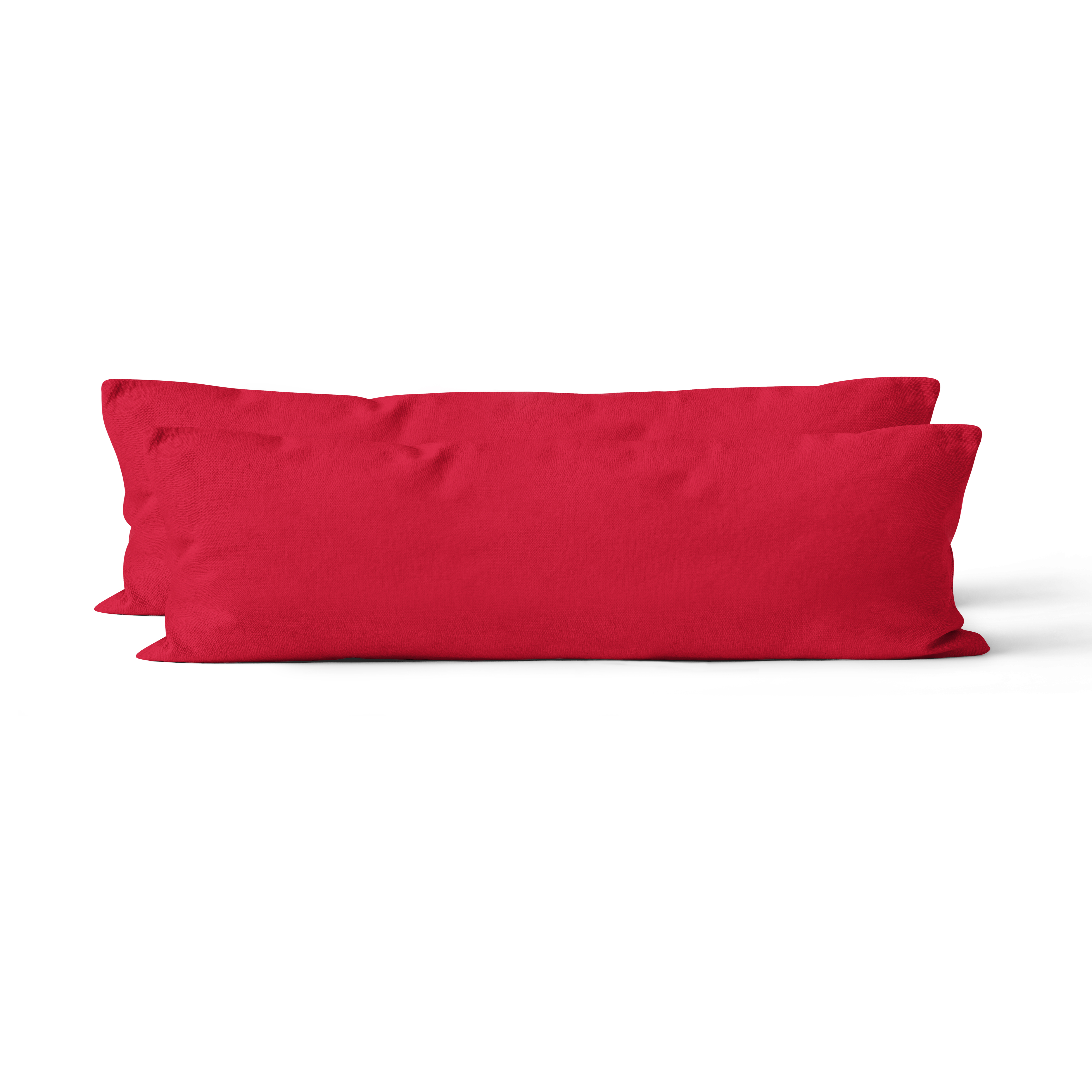 2er Set Renforcé UNI Kissenhüllen 40x145 cm rot