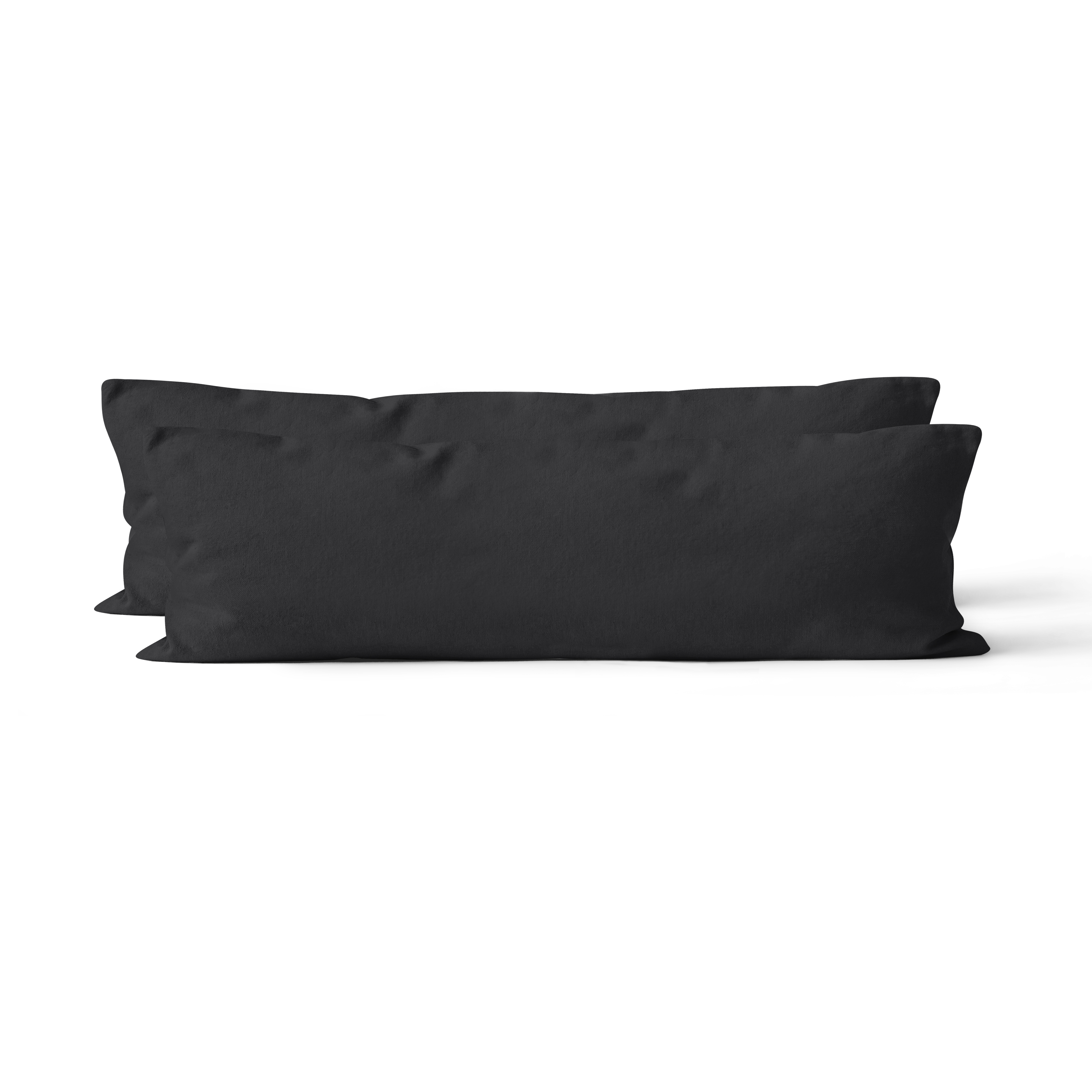 2er Set Renforcé UNI Kissenhüllen 40x145 cm schwarz