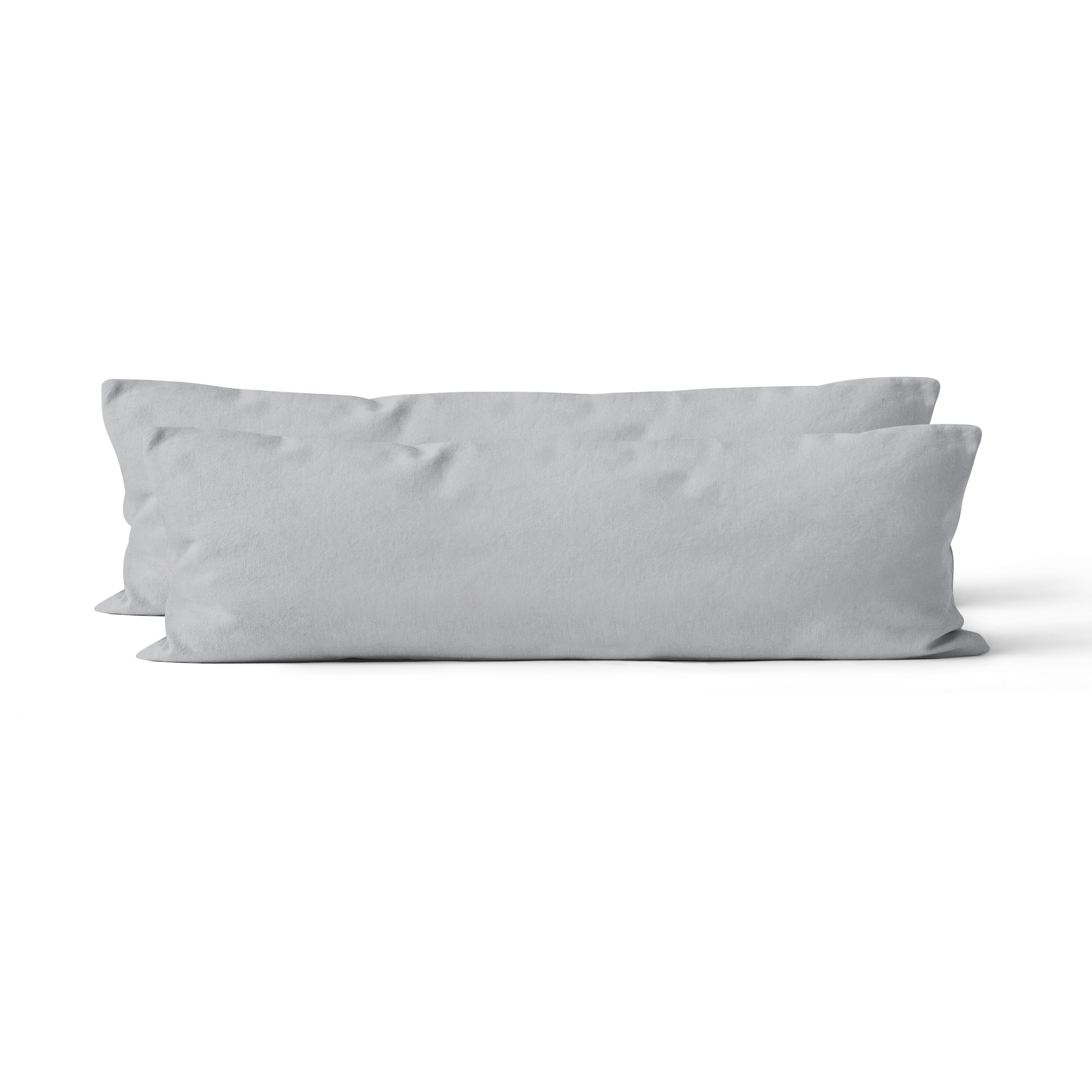 2er Set Renforcé UNI Kissenhüllen 40x145 cm silber