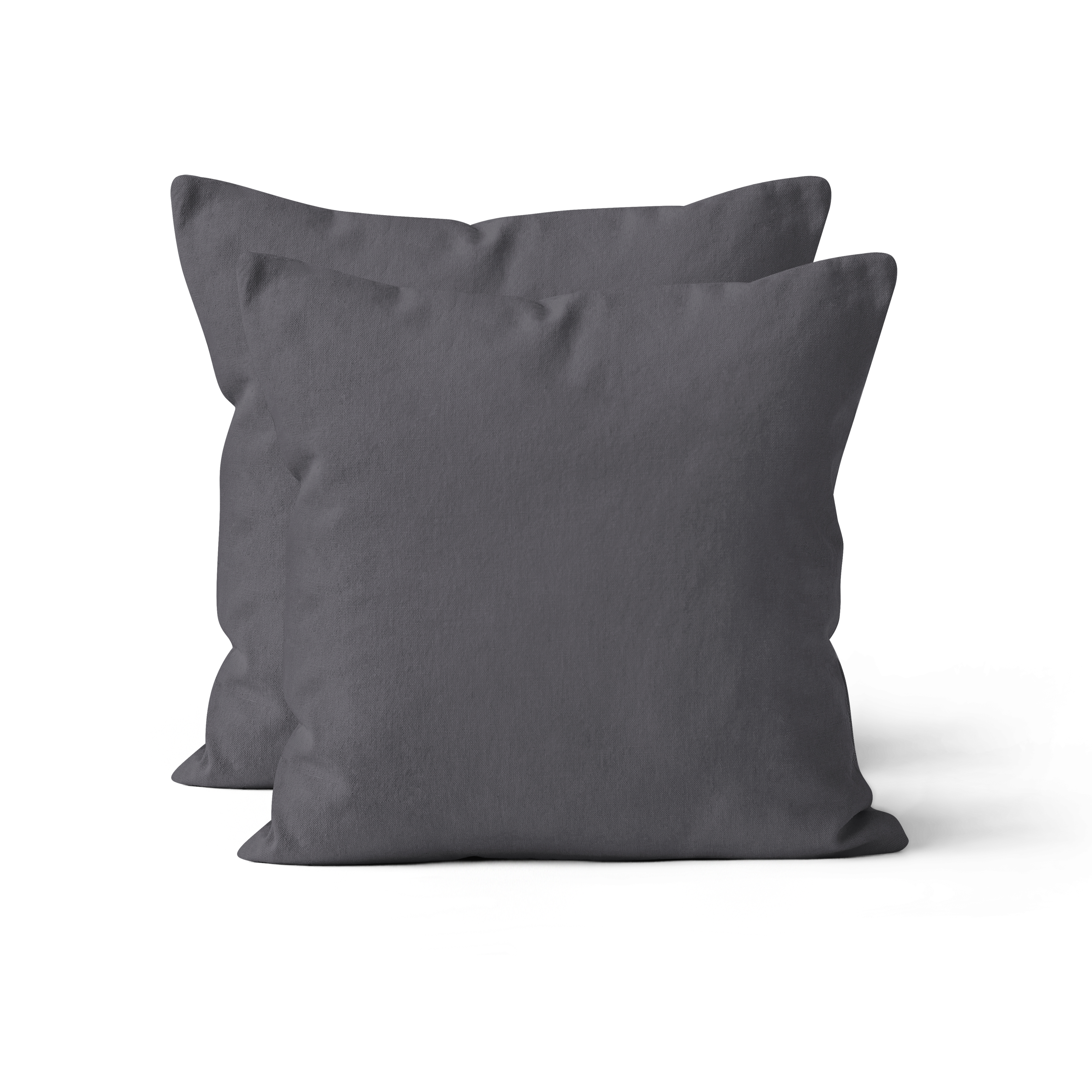 2er Set Renforcé UNI Kissenhüllen 40x40 cm anthrazit