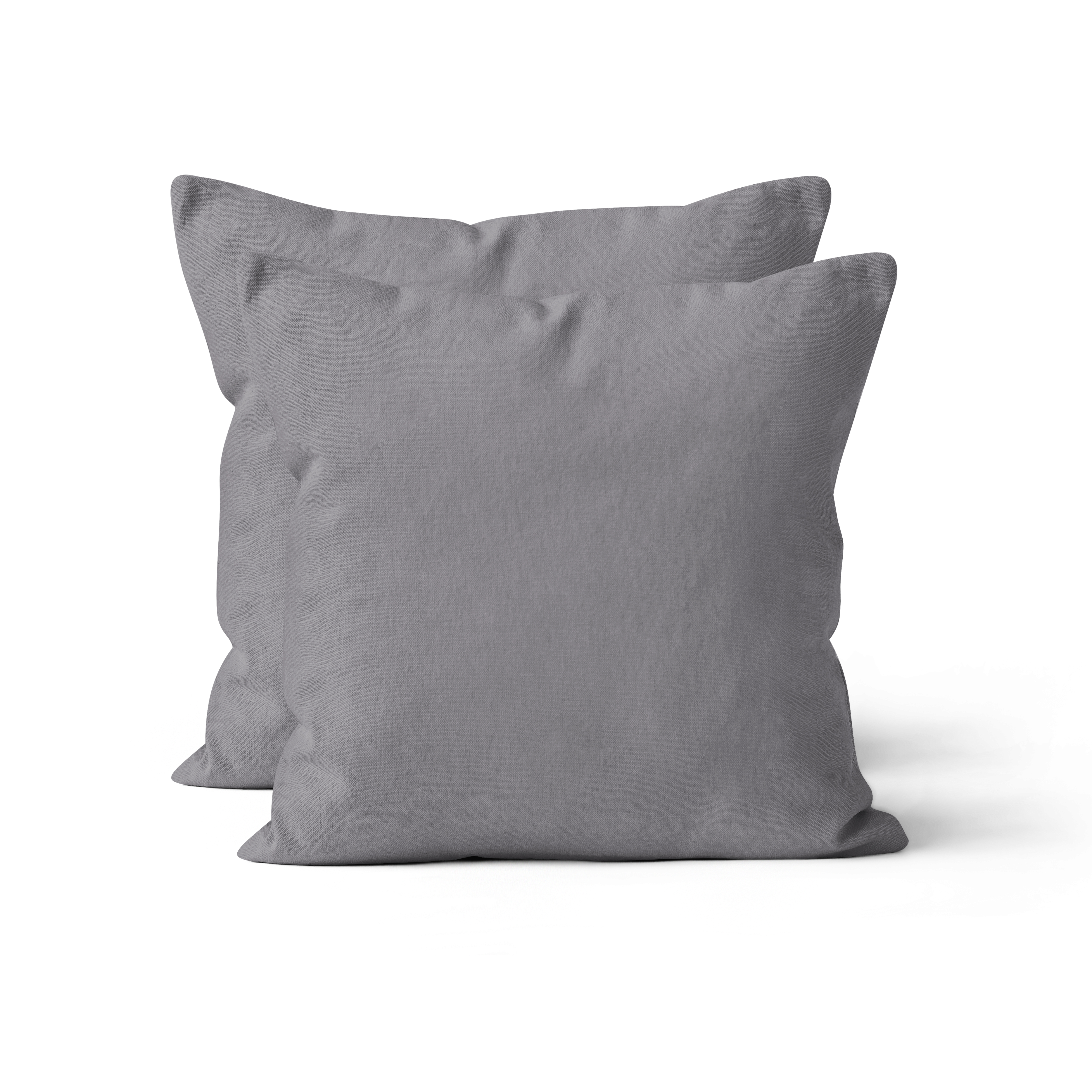2er Set Renforcé UNI Kissenhüllen 40x40 cm grau