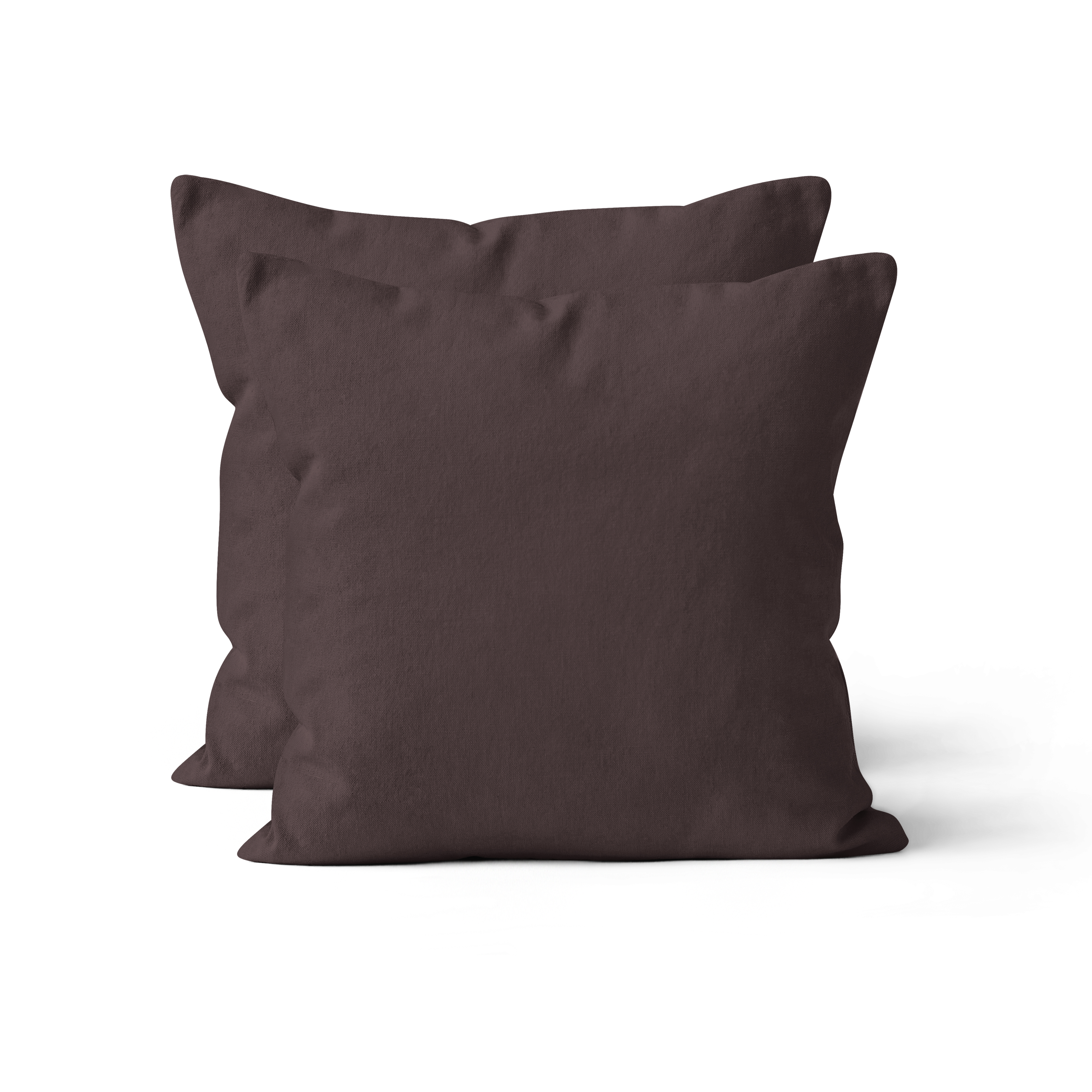 2er Set Renforcé UNI Kissenhüllen 40x40 cm braun