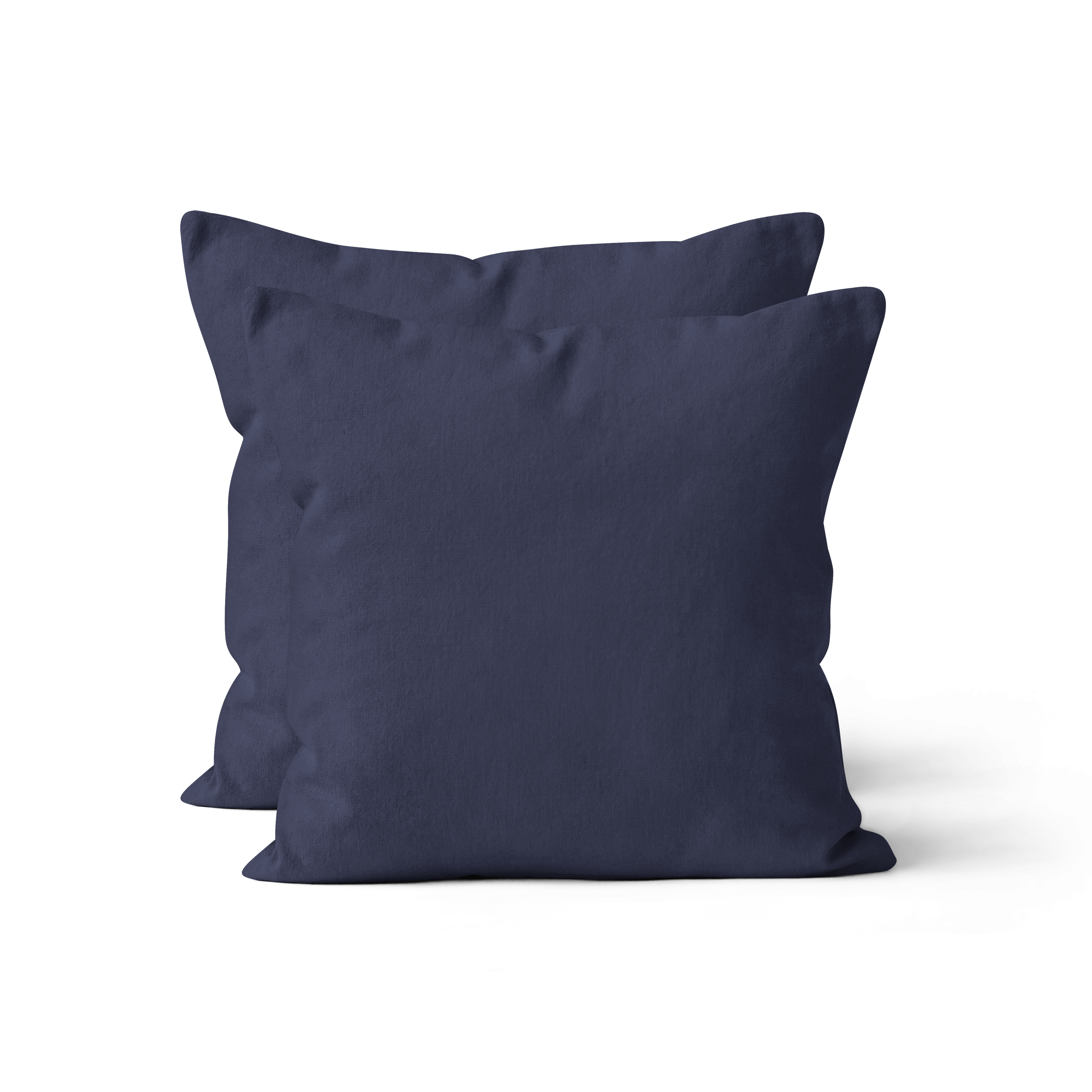 2er Set Renforcé UNI Kissenhüllen 40x40 cm navyblau