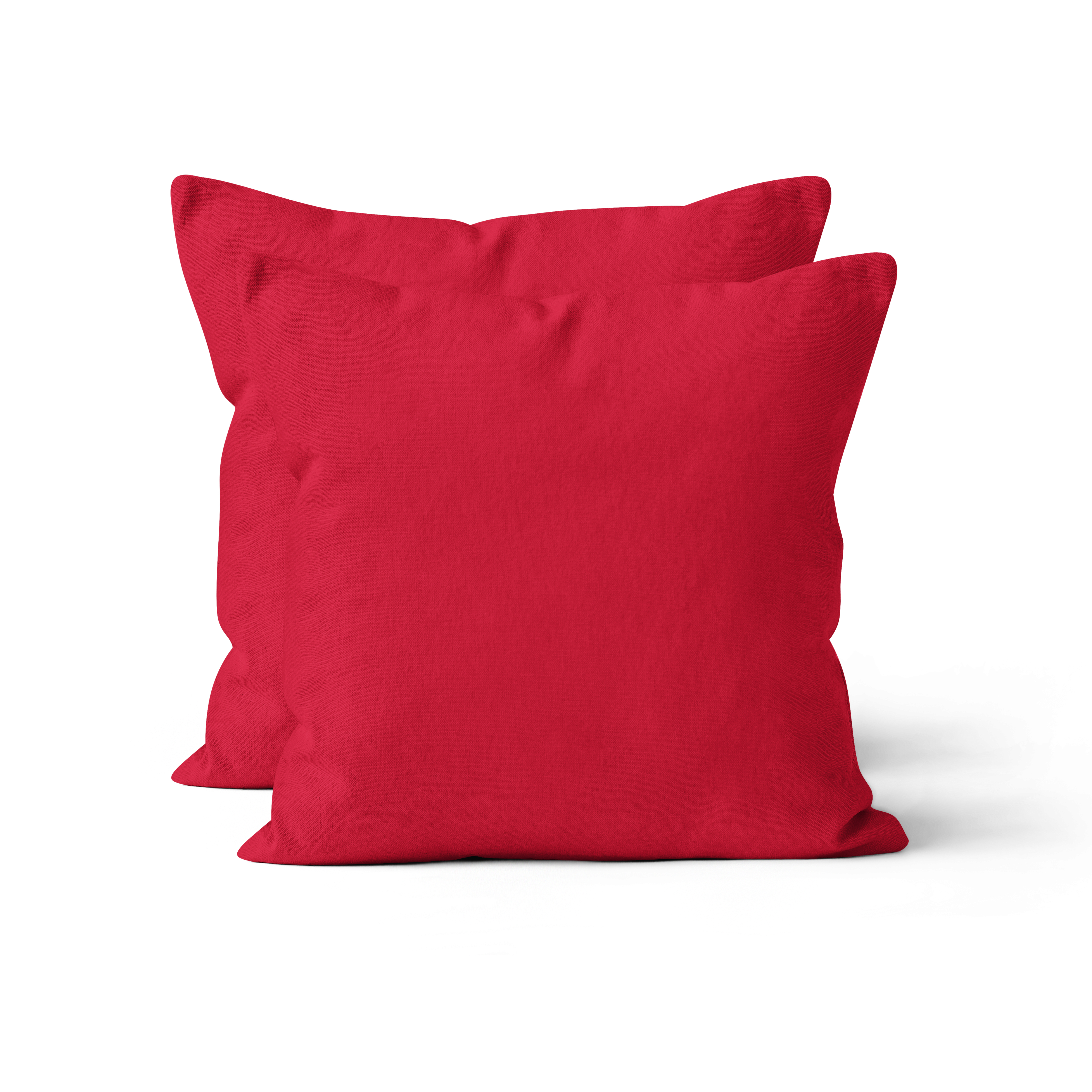 2er Set Renforcé UNI Kissenhüllen 40x40 cm rot