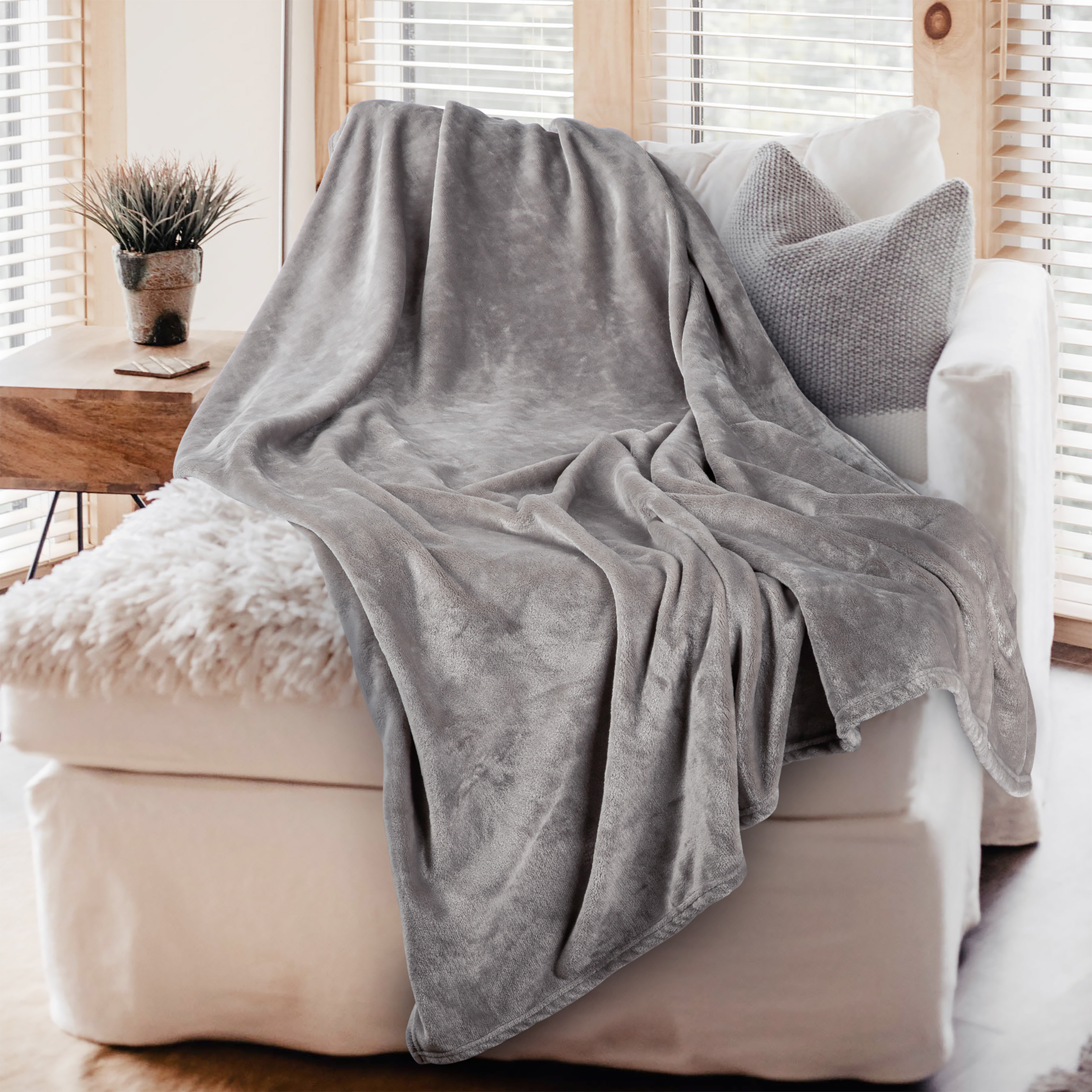 Cashmere Touch Kuscheldecke 180x220 cm kiesel
