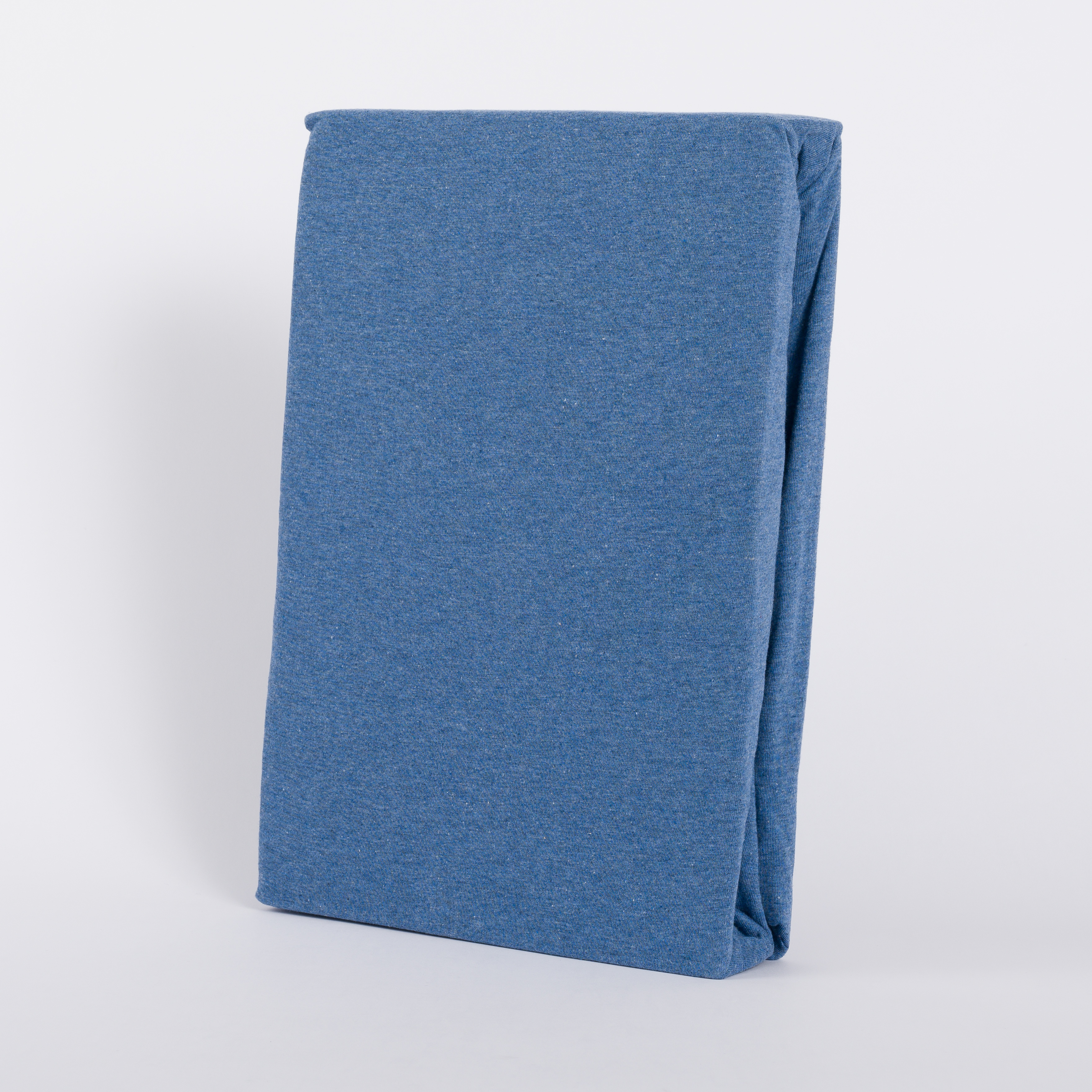 Melange Spannbettlaken 90x200 - 100x200 cm jeansblau